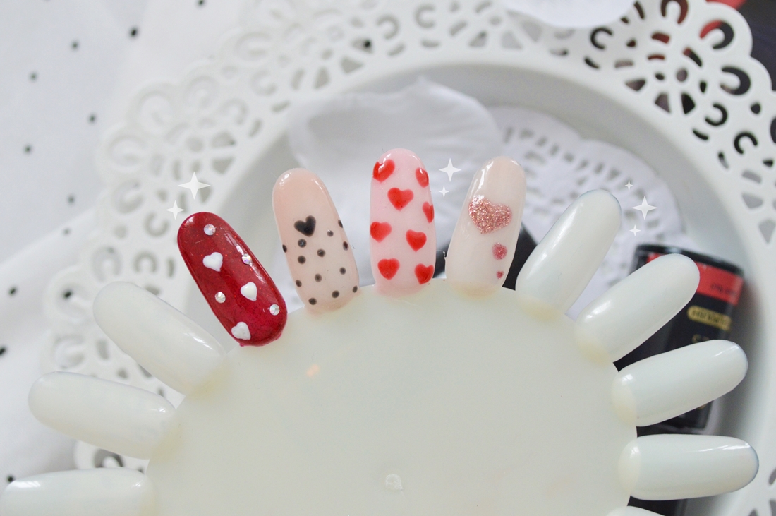 serce na paznokciach walentynkowy manicure